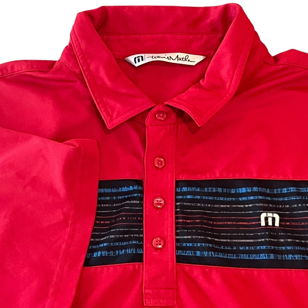 Travis Mathew Polo Shirt Mens XXL Red Whistling Straits Golf Club‎ Performance